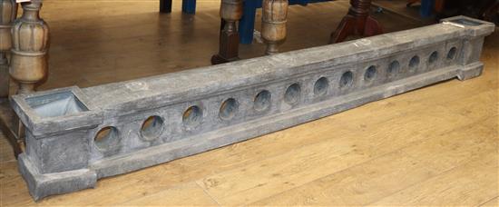 A large French zinc architrave L.246cm